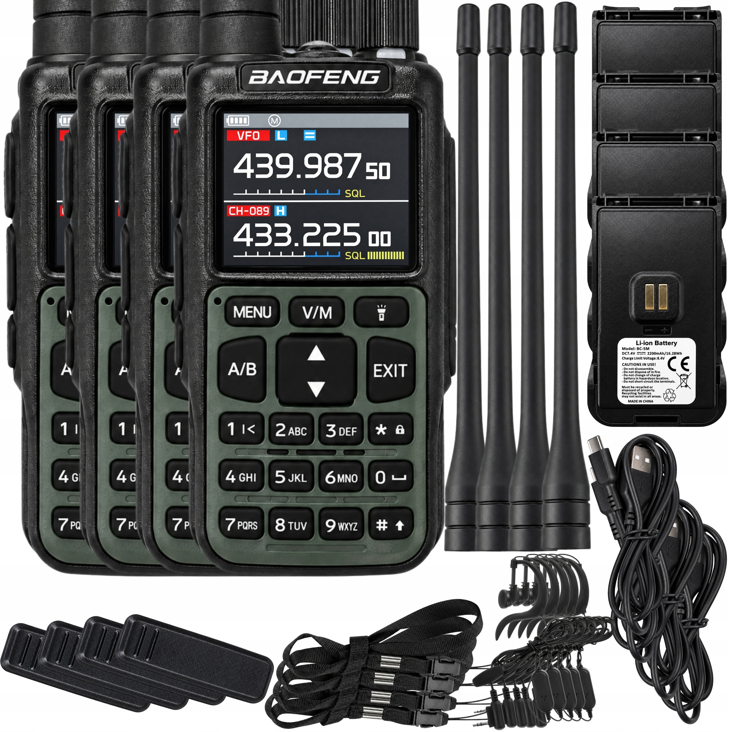 Vysílačka radiotelefon Baofeng Eu UV-5R Mini V2 Vhf Uhf Letecké Pásmo