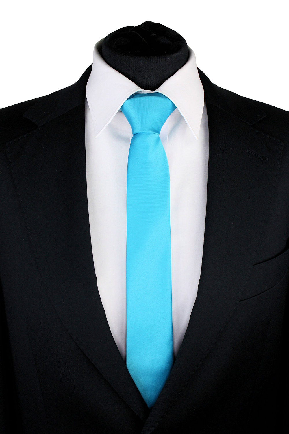 KRAWAT WĄSKI MĘSKI CIENKI SLIM ŚLEDŹ 5cm TURKUSOWY Materiał dominujący poliester