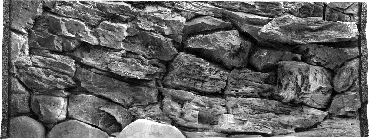 Levně Strukturované Pozadí 3D Skála Šedá Pro Akvárium 120x50