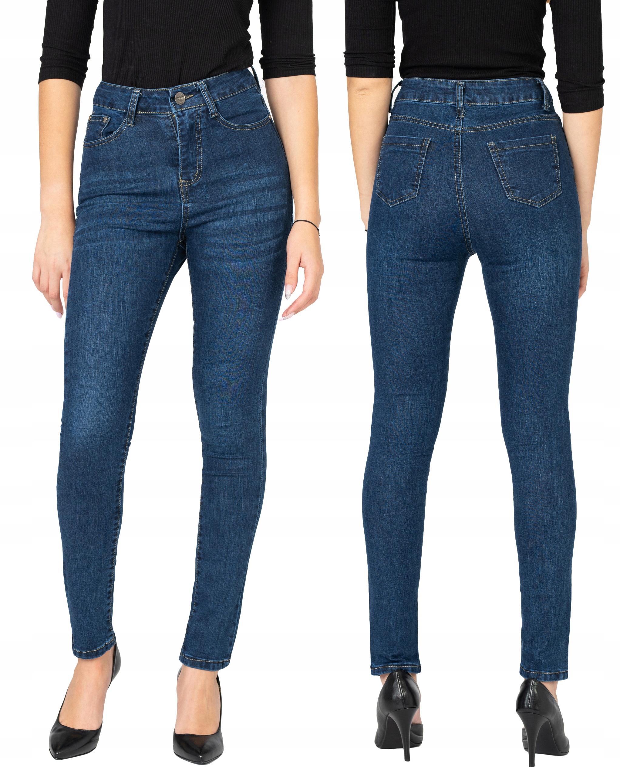 Spodnie Damskie Jeans Rurki Wysoki Stan TY01 70 cm