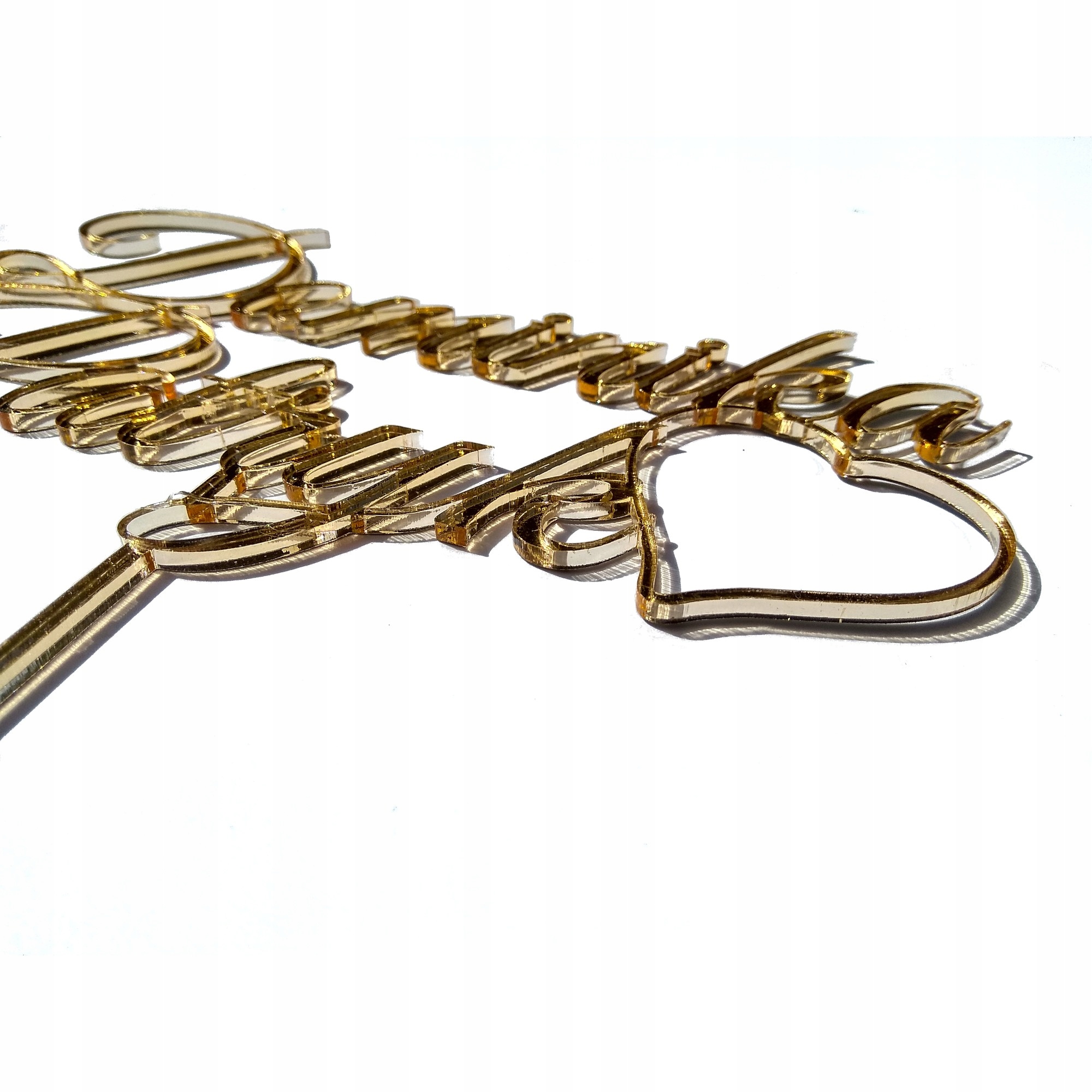 MDK Topper z Imionami, Ślub- lustro! 18cm Marka inna