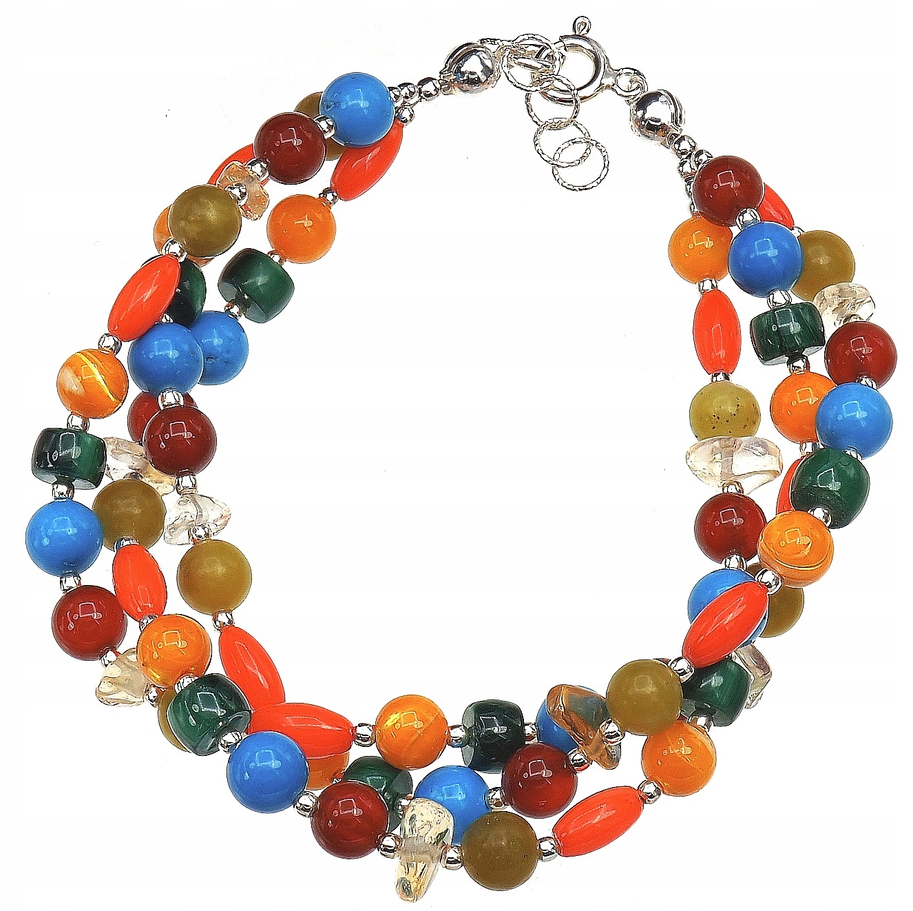 Korál Kameny Výjimečný náramek Stříbro