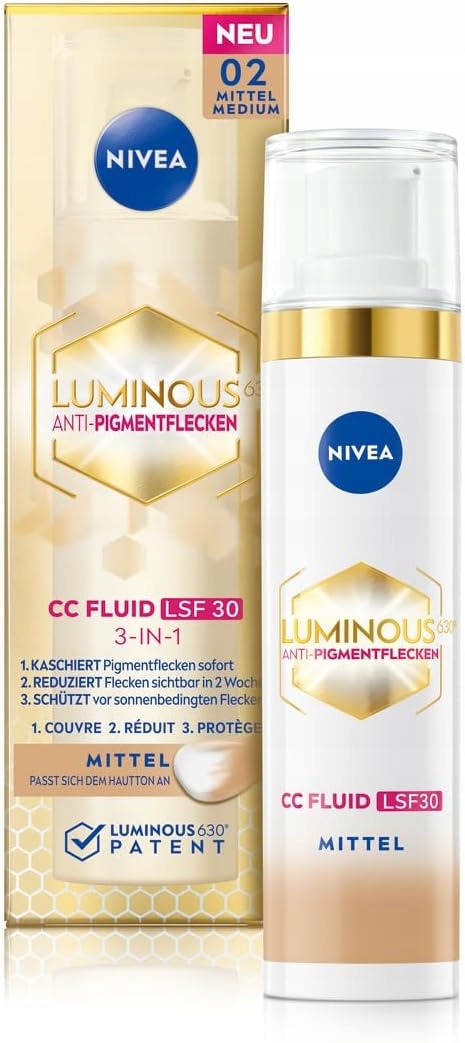 Nivea Luminous 630 CC Fluid proti pigmentovým skvrnám Spf 30 40 ml