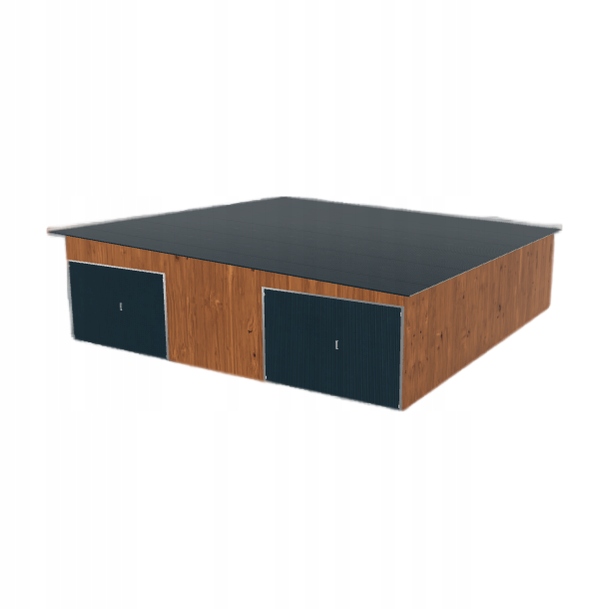 Plechová garáž 8.5x9 m s dvoupolohovým spádem vpravo Zlatý dub