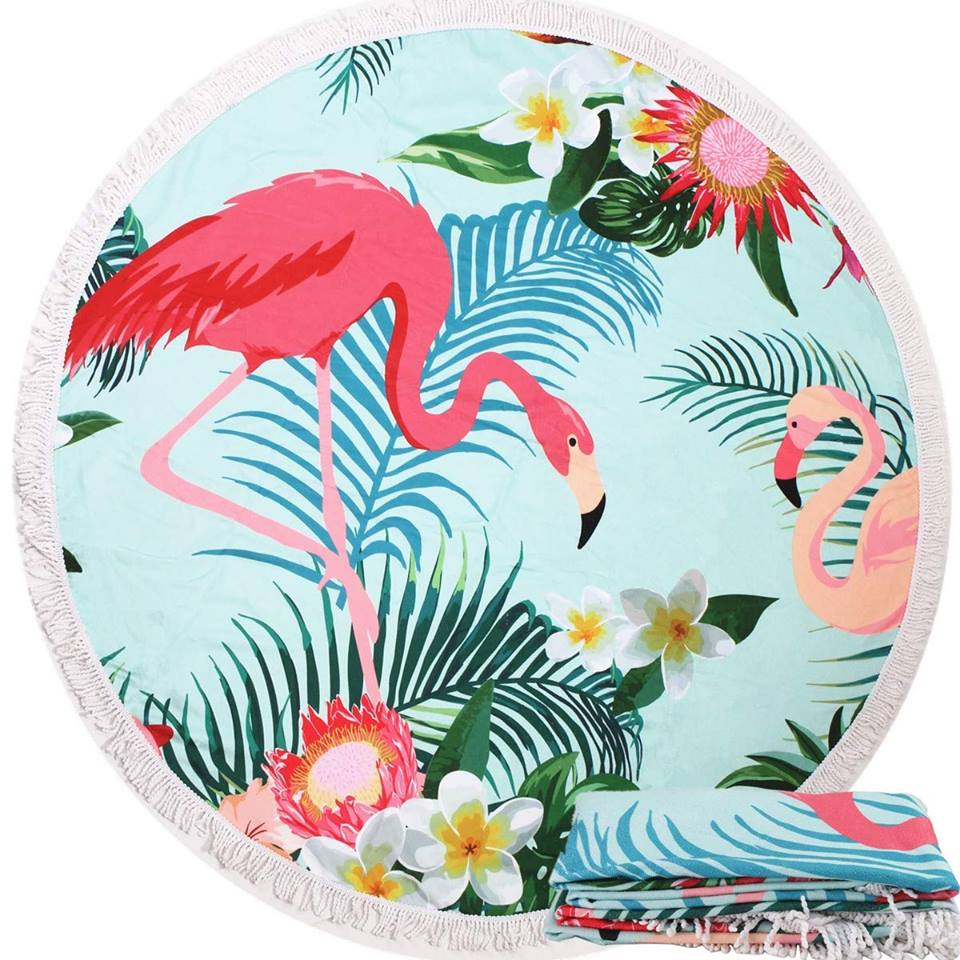 

Ręcznik Okrągły Plażowy 150CM kocyk piknik flaming
