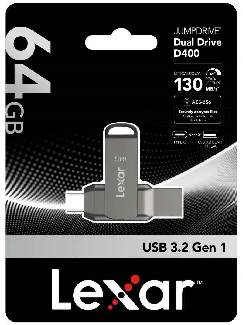 2 x Lexar LJDD400064G-BNQNG pendrive Usb A és C 3.1 Duo 130 MB/s 64GB Pendrive