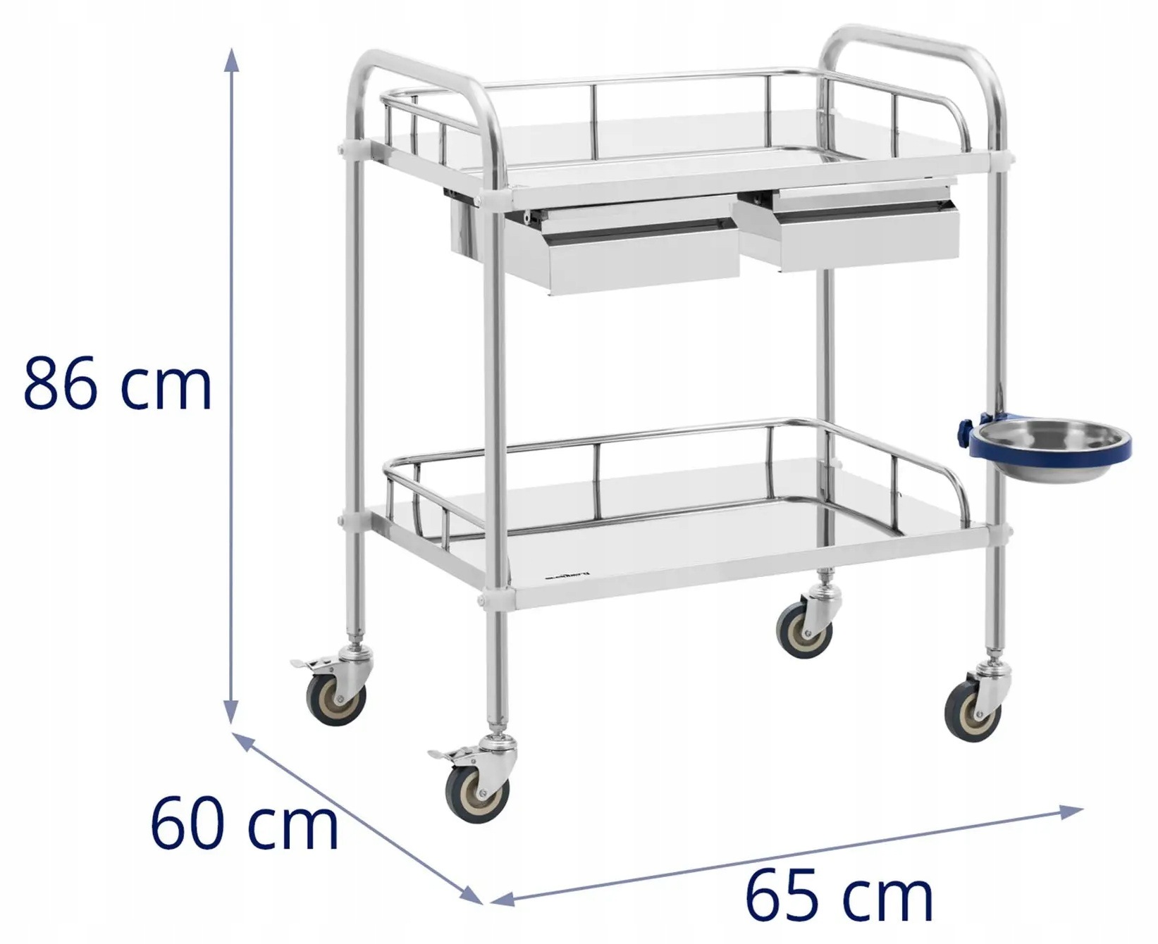 Wózek laboratoryjny 2 półki 2 szuflady 60x65 Steinberg SBS-LF-136 10030862