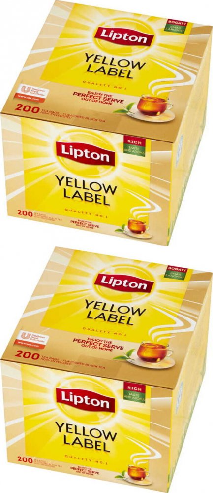 Herbata czarna ekspresowa Lipton Yellow Label 200 torebek 400g x2