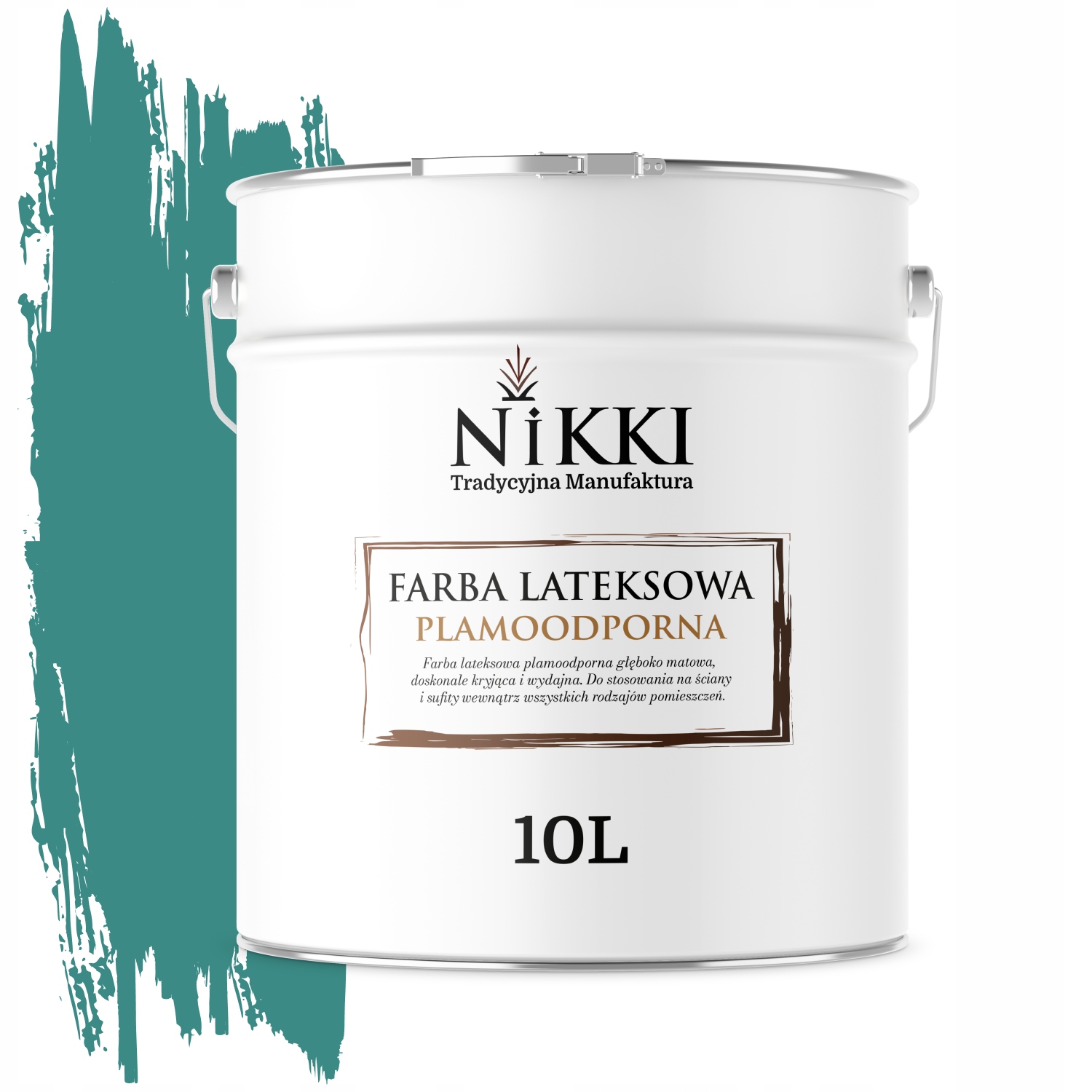 Latexová Farba Odolná Voči Škvrnám, Tyrkysová, Tmavá H1421 10 L, Hlboká Matná