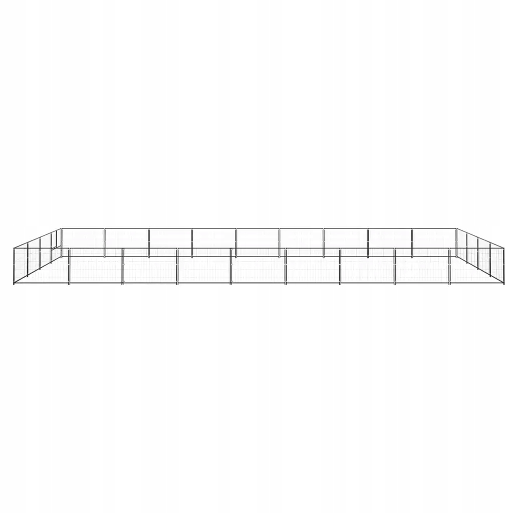 Levně vidaXL Kotec pro psa, černá, 36 m², ocelová
