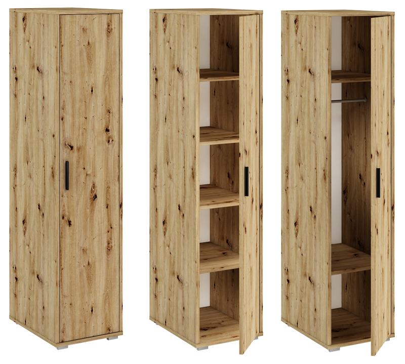 Skriňa Bodo 1D4P Artisan regál s policami a tyčou Ufc