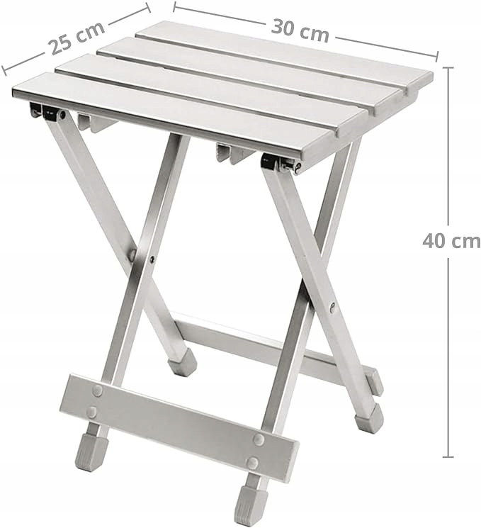 Taboret składany 30 x 25 x40 cm aluminiowy Bo-Camp na kemping, do przyczepy
