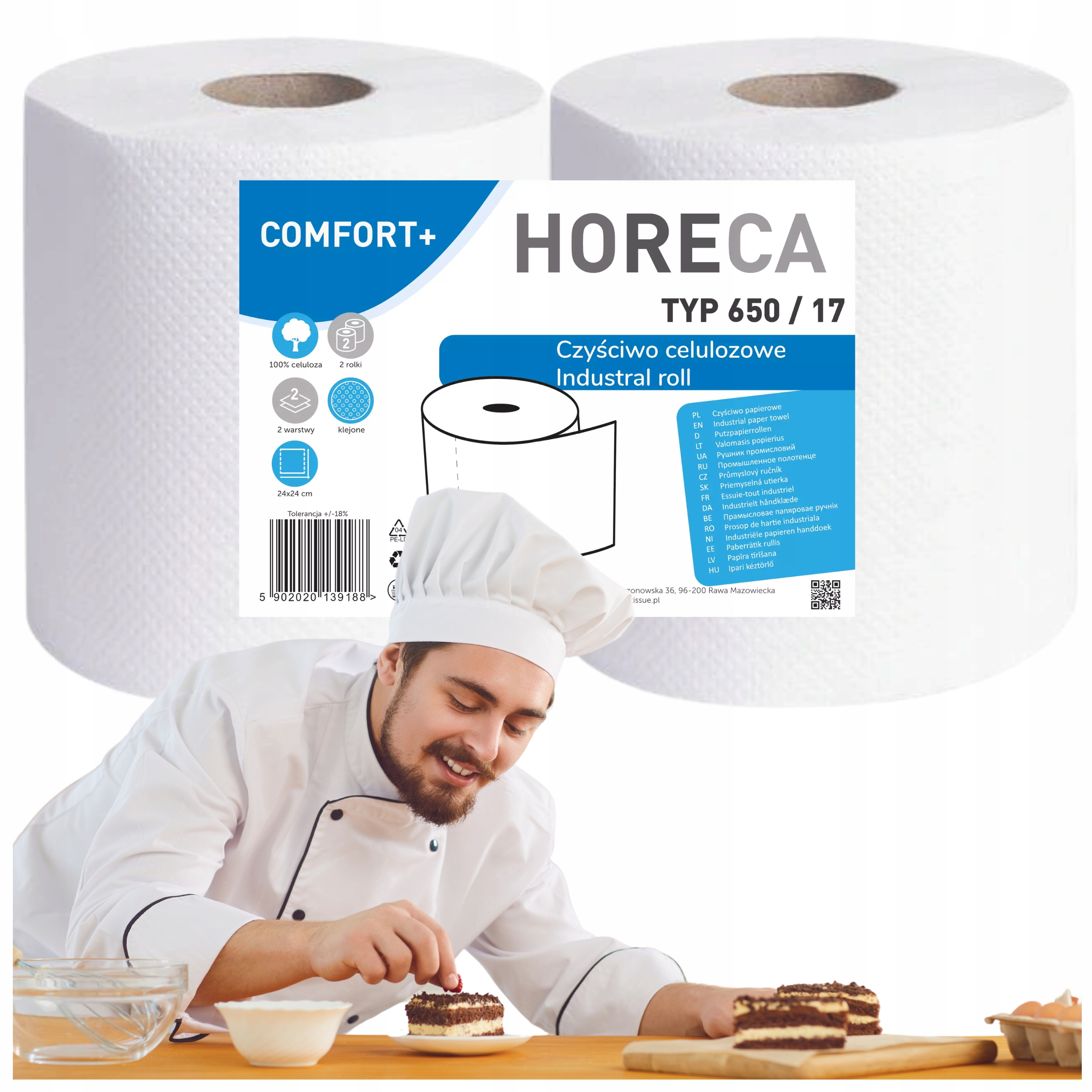 Czyściwo papierowe 2R Słonik Jumbo Professional Horeca 2-warstwowy 2 Sztuki