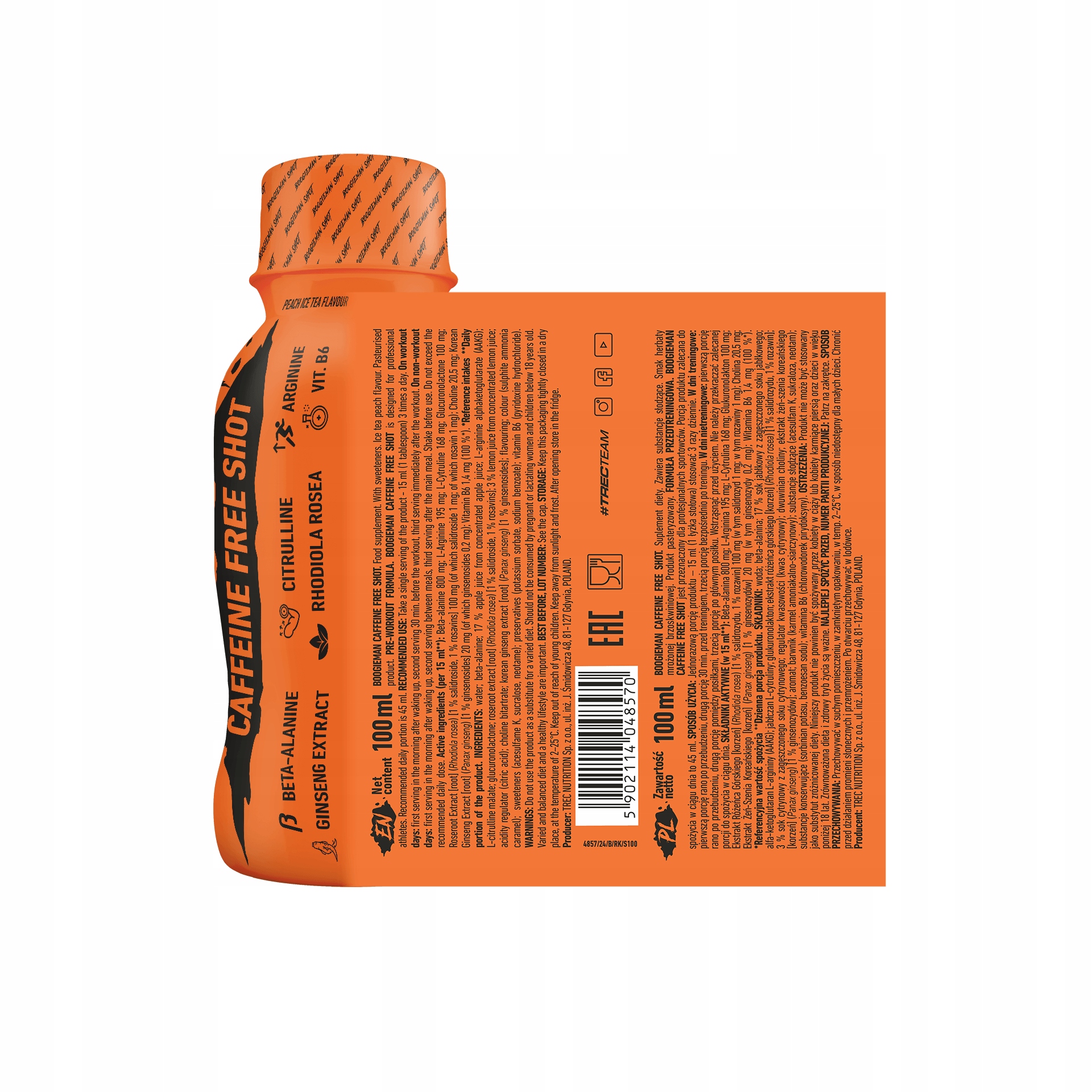 Przedtreningówka Bez Kofeiny 100ml Beta-alanina L-Arginina Cytrulina — 4