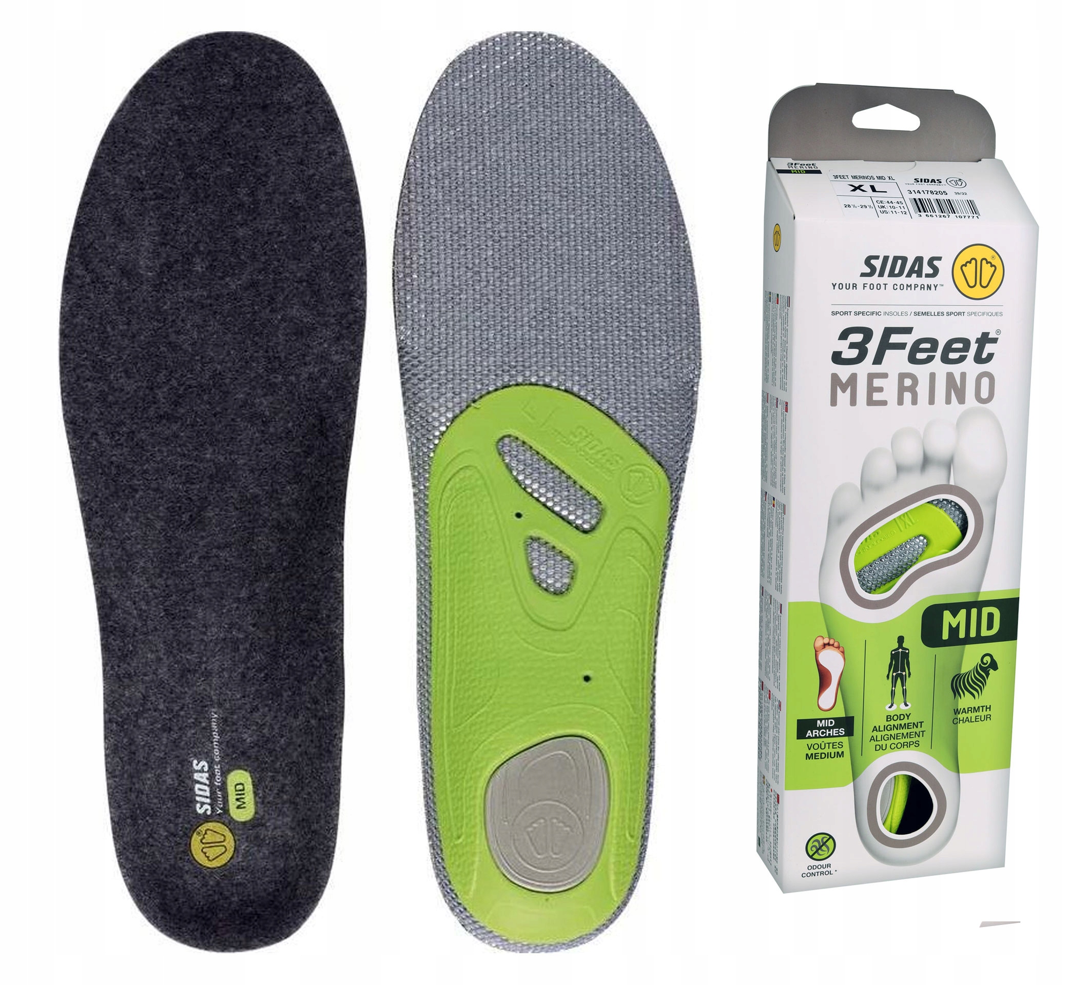 Vložky do bot Sidas Winter 3D Merino MID XXL (46-48)