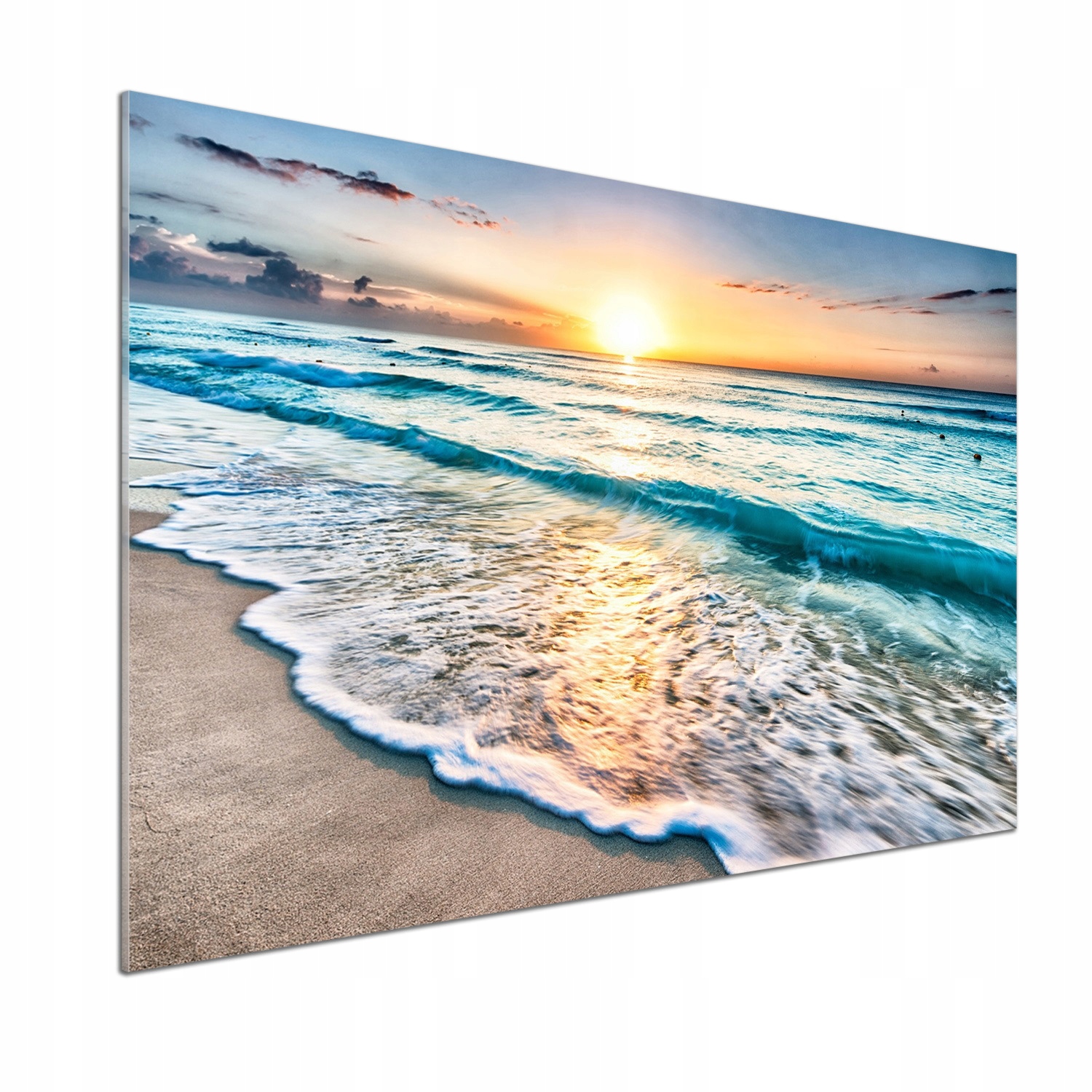 Panel lacobel Západ slnka pláž 100x70 cm Lepidlo