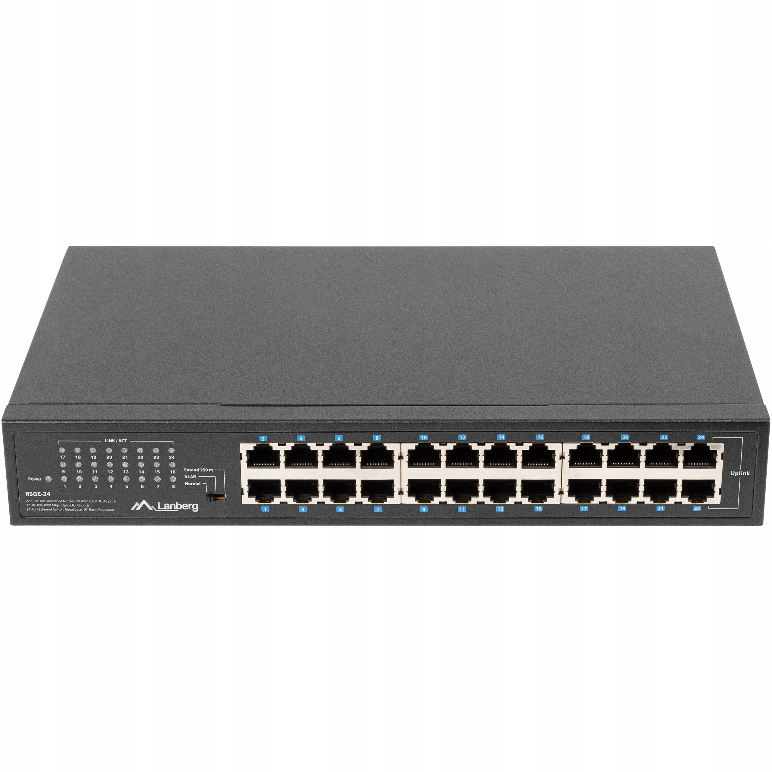 Switch 24 Portů Gigabit Rack 19" 1U Neřízený Lanberg
