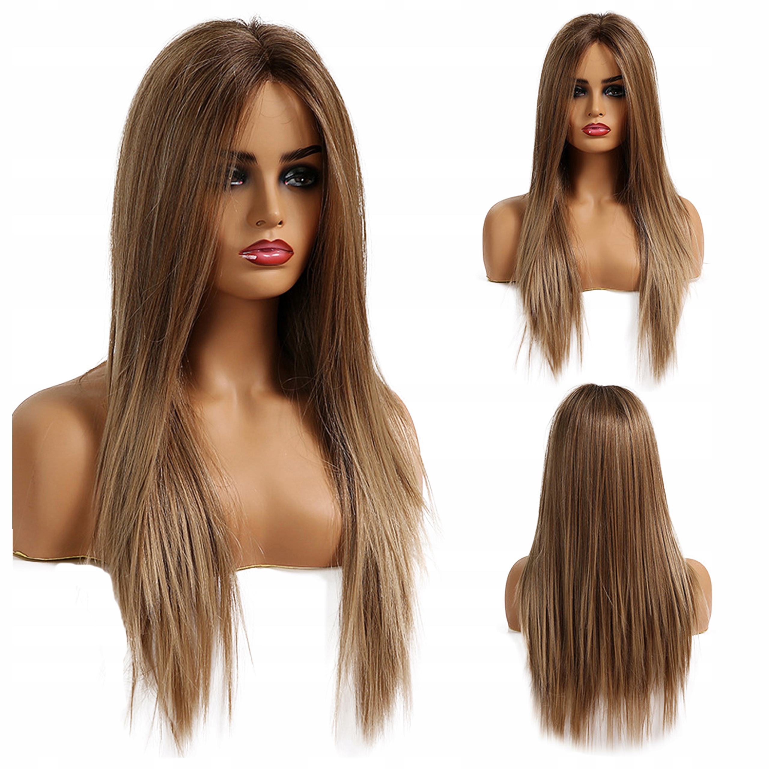 

Peruka brąz blond włosy Jak Naturalne lace front