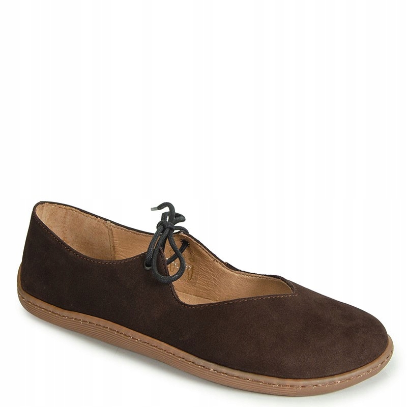 Wasak 0815 Barefoot Hnědé Kožené Baleríny Polobotky 41