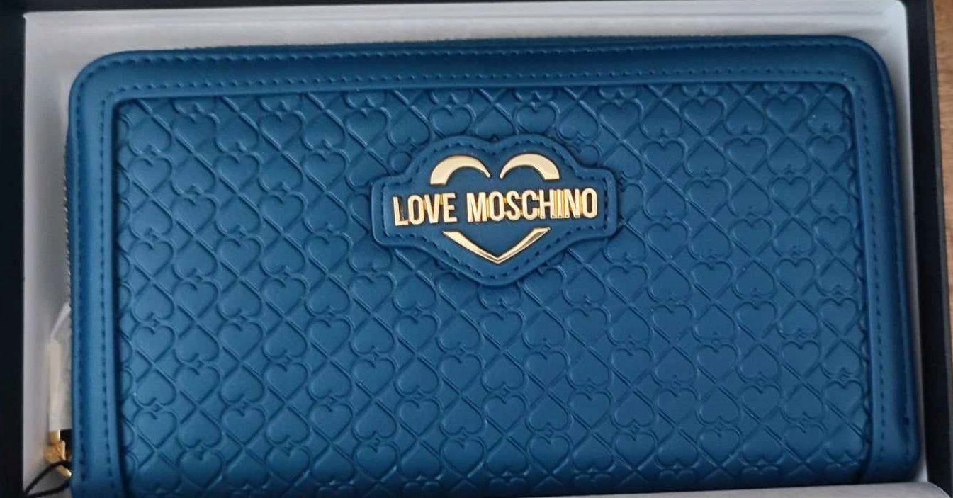 Love Moschino Portaf. Valentina Slg Pu Blu Dámská peněženka velká modrá