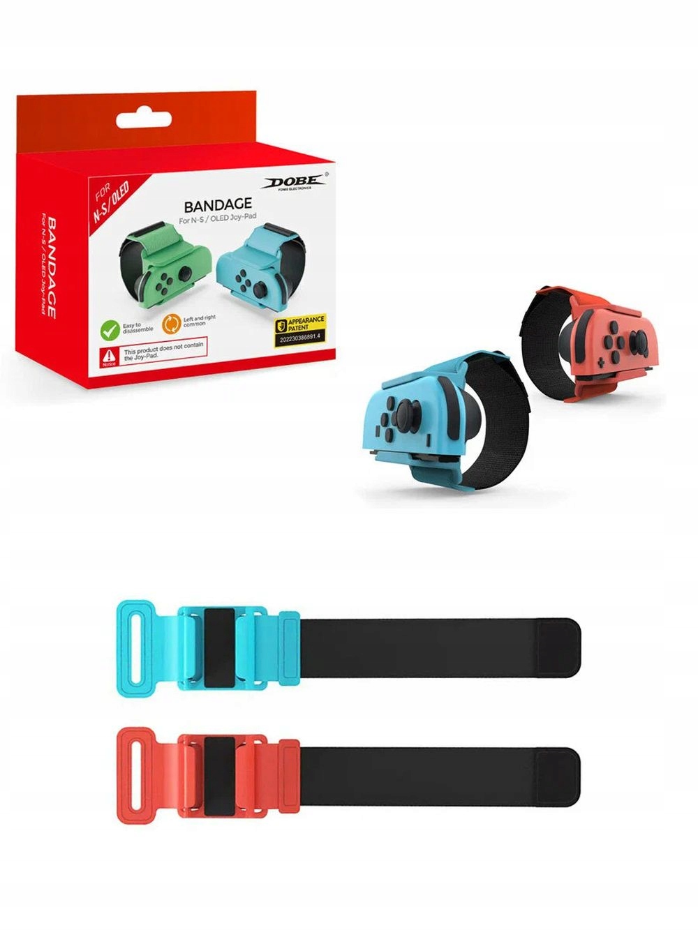 2x Opaska pasek na rękę do Joy-Con Nintendo Switch NS opaski na ręce