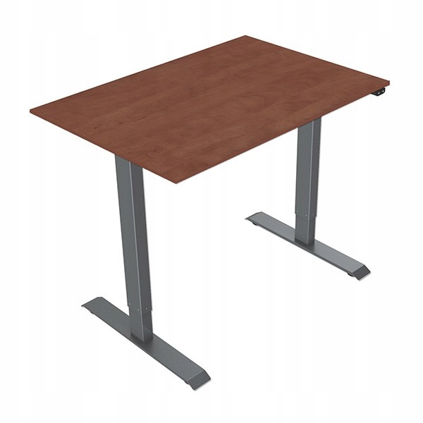 Písací stôl, elekticky nastaviteľný, Pracovná doska višňa, 75x120cm,