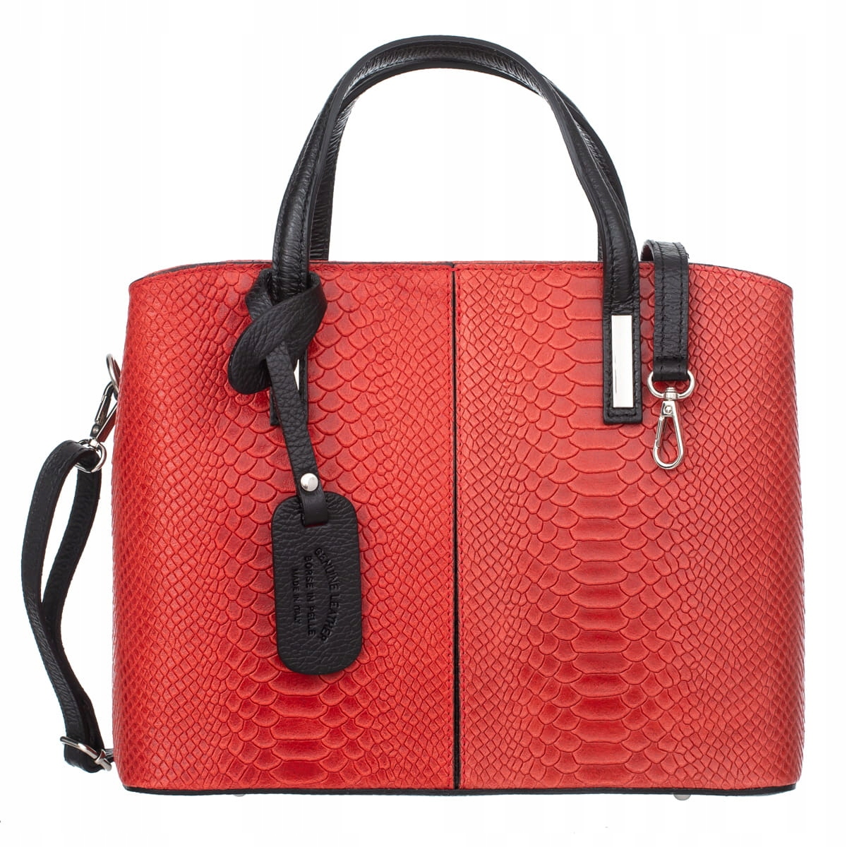 Kožená kabelka Kufřík Vezze Rara Červená