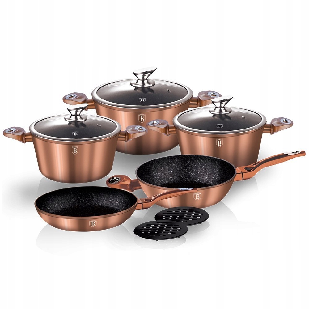 Sada hrncov Berlinger Haus Metallic Line Rose Gold Edition hliník 10 el.