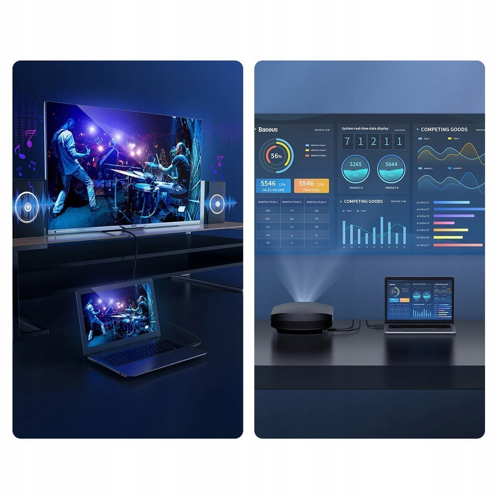 Baseus Kabel przewód HDMI-HDMI 4K 60Hz FULL HD 2m EAN (GTIN) 6953156222526