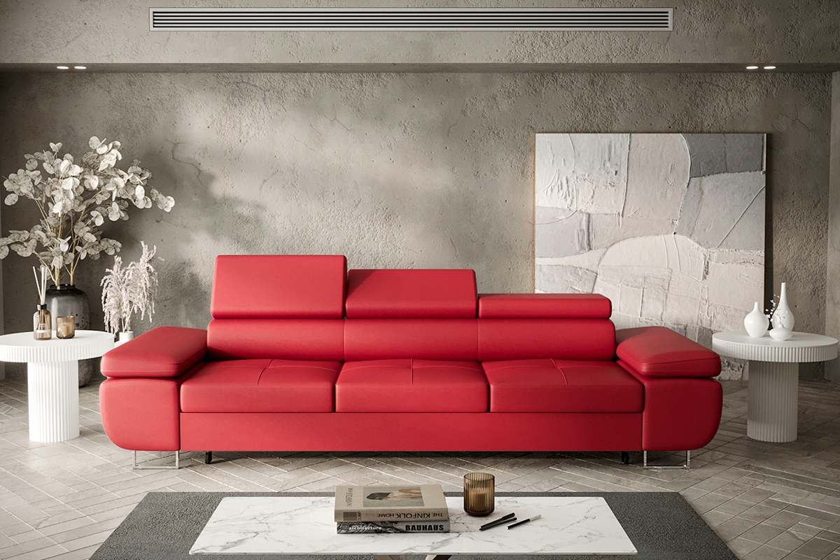 Pohovka pro 3 osoby Moderní Elegantní 276 cm Nastavitelné opěrky hlavy FS83