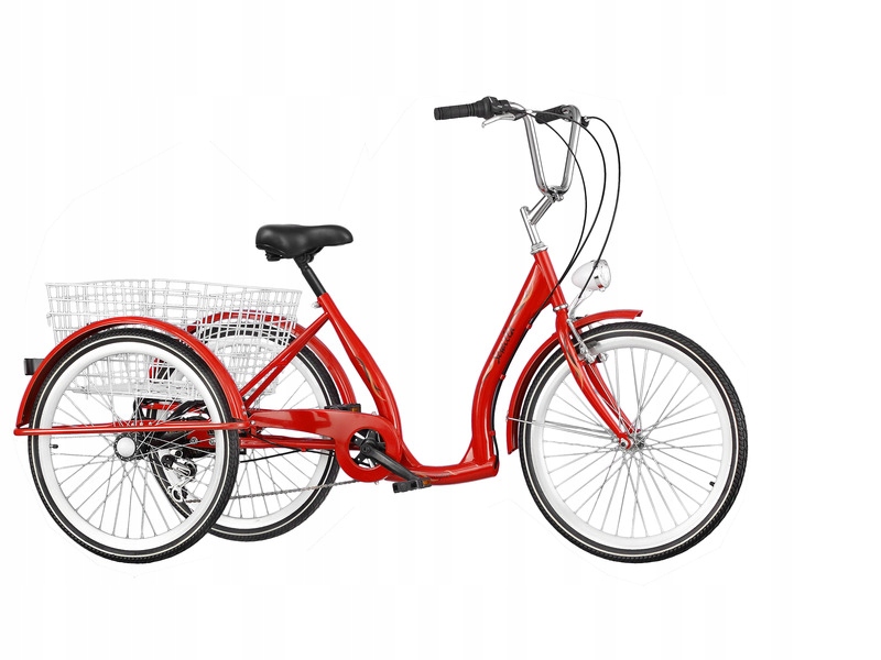 Rower trójkołowy Sewilla 24 cale damski Czerwony