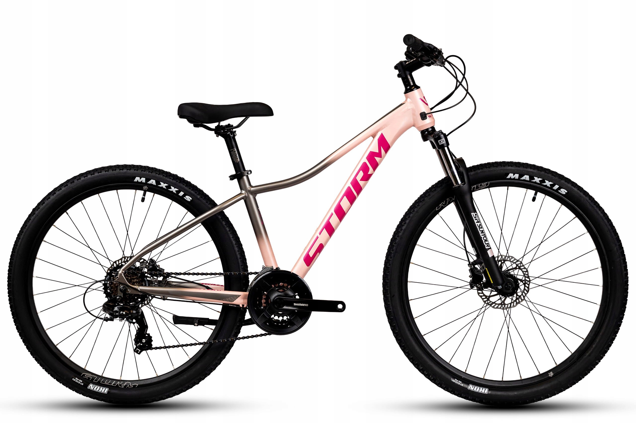 Rower 27,5 Storm Mtb Shark 3.0 D Altus 3x8 2HD 13" różowo-grafitowy ma