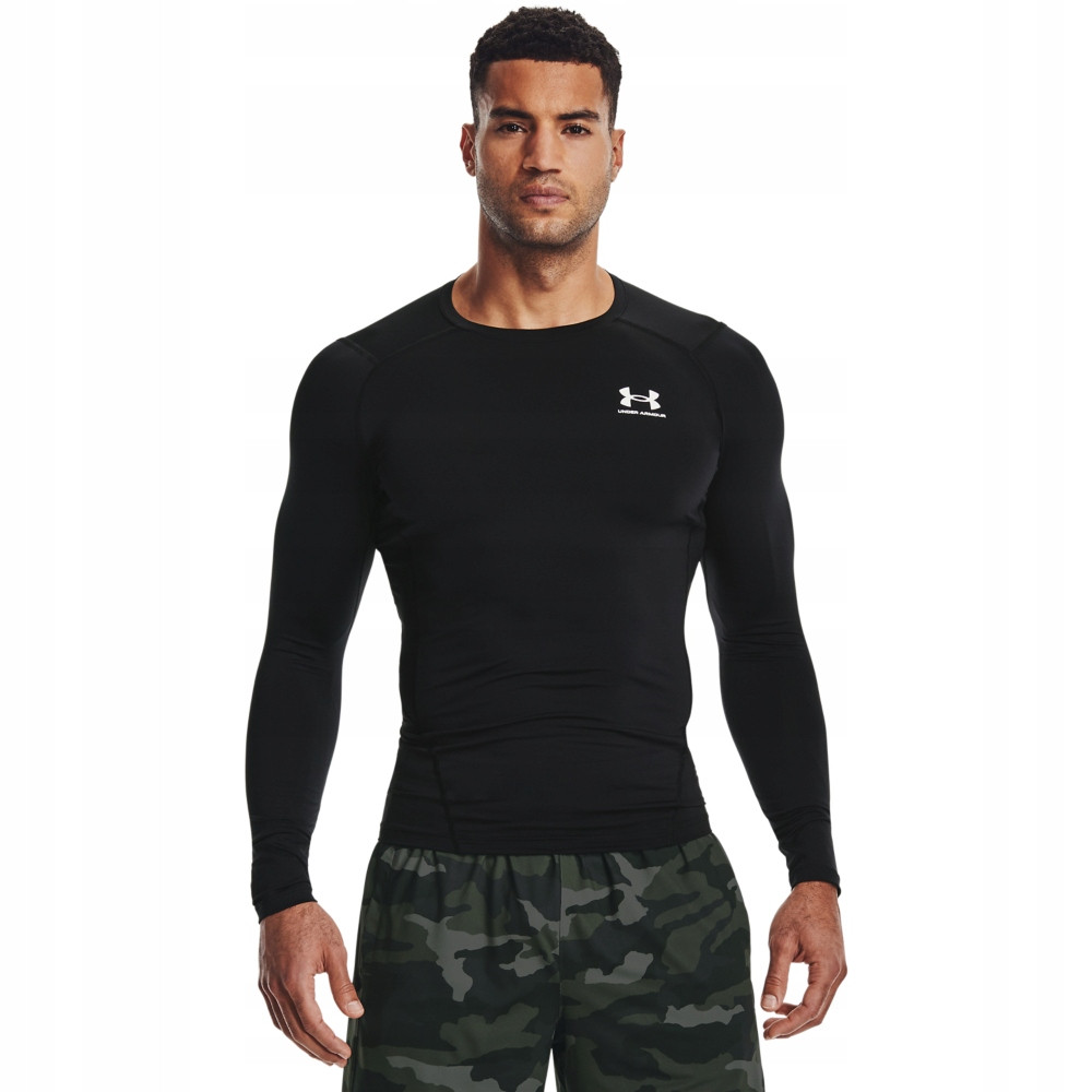Koszulka Męska Under Armour Długi Rękaw Termoaktywna Treningowa Czarna L