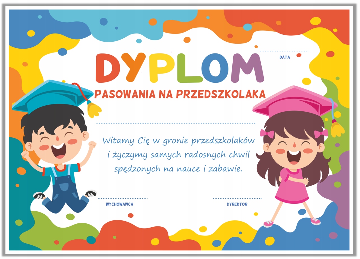 

Dyplom Pasowanie na Przedszkolaka A4 gruby papier