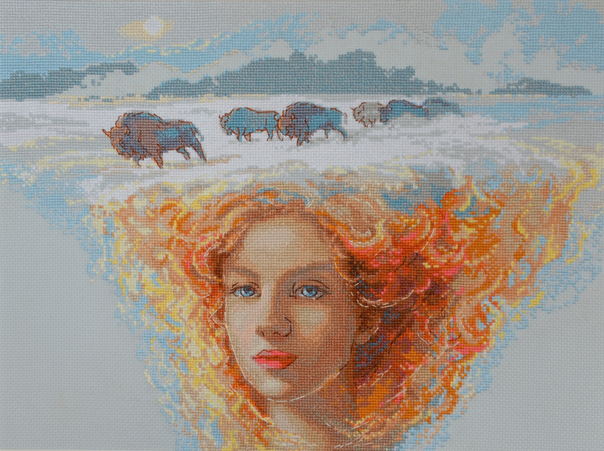 Aine A1003 Matka příroda Terra, sada pro křížkovou výšivku 40 x 30 cm