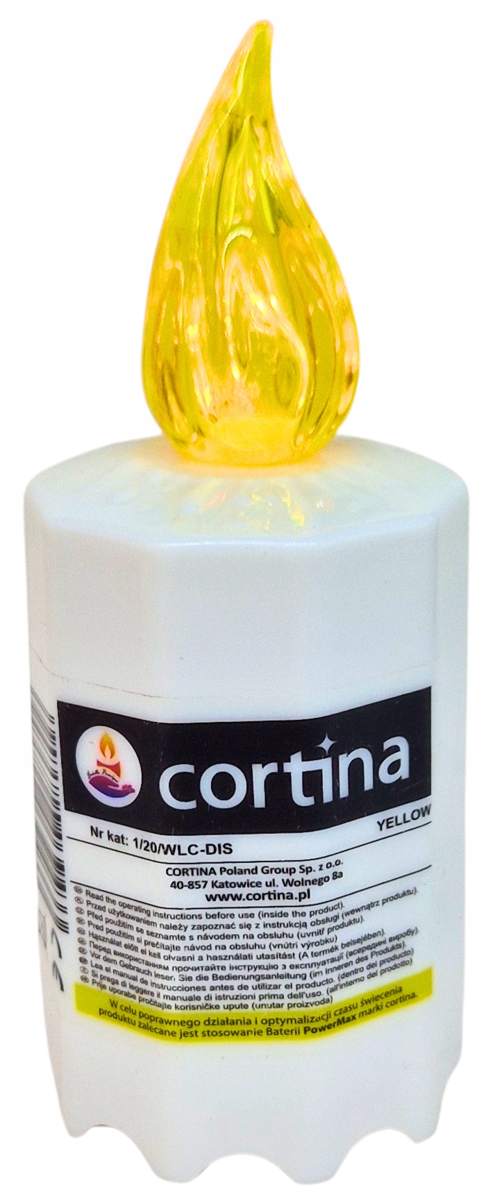 CORTINA LED MELIUS Wkłady DO ZNICZY z bateriami ŻÓŁTY 12 SZTUK