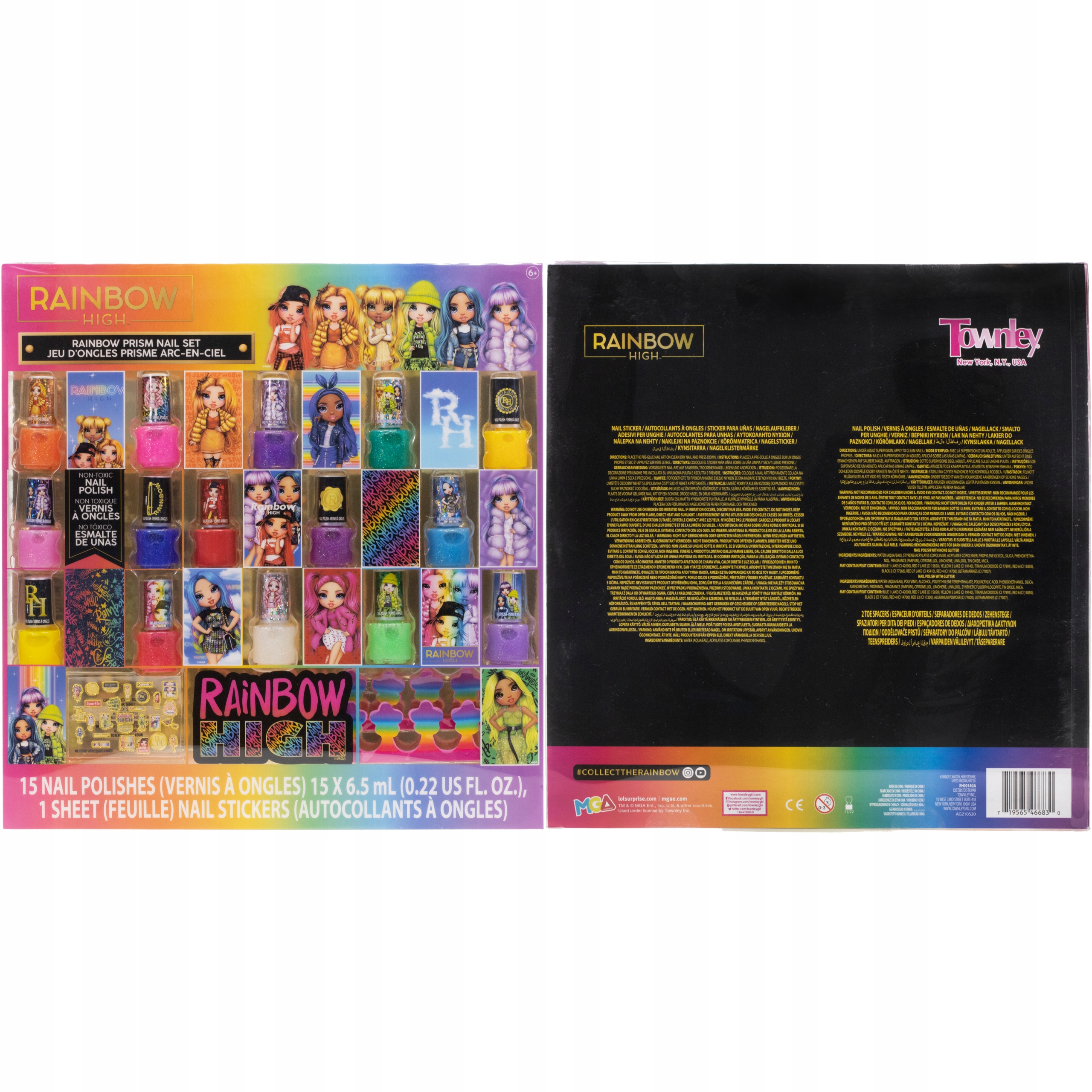 RAINBOW HIGH MEGA ZESTAW 15 LAKIERÓW DO MALOWANIA PAZNOKCI PREZENT + GRATIS Kod producenta RH0014GA