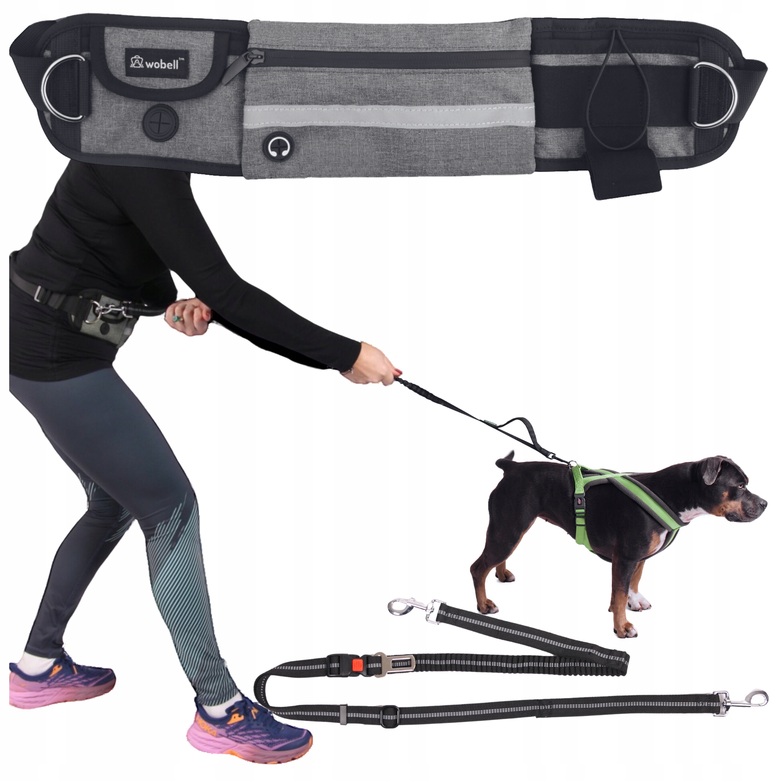 Levně Vodítko Pro Psa Do 50 Kg S Bederním Pásem, Ledvinkou, Nastavitelné, S