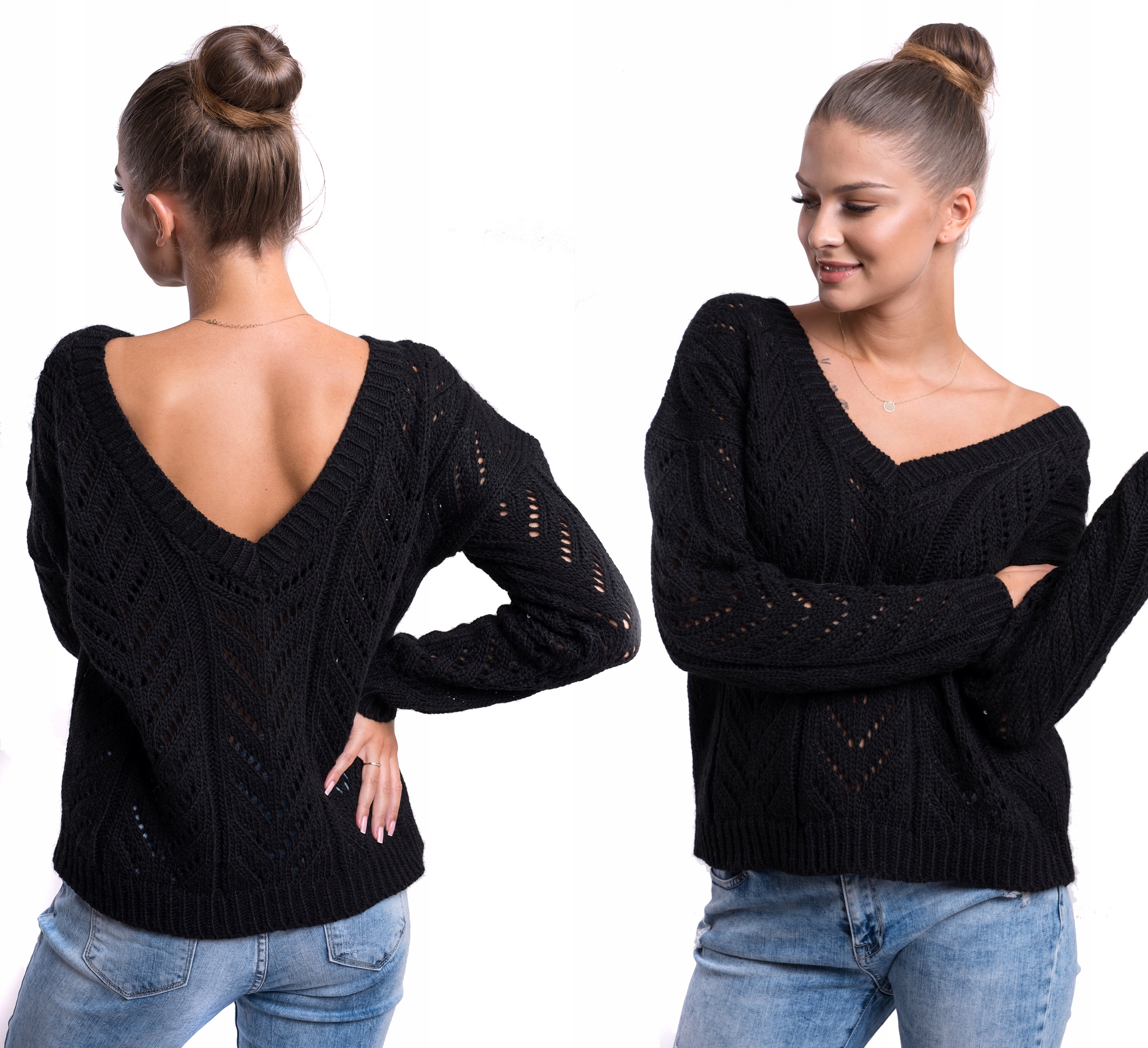 

Alan_ażurowy Sweterek V-neck 2 W 1 L/XL