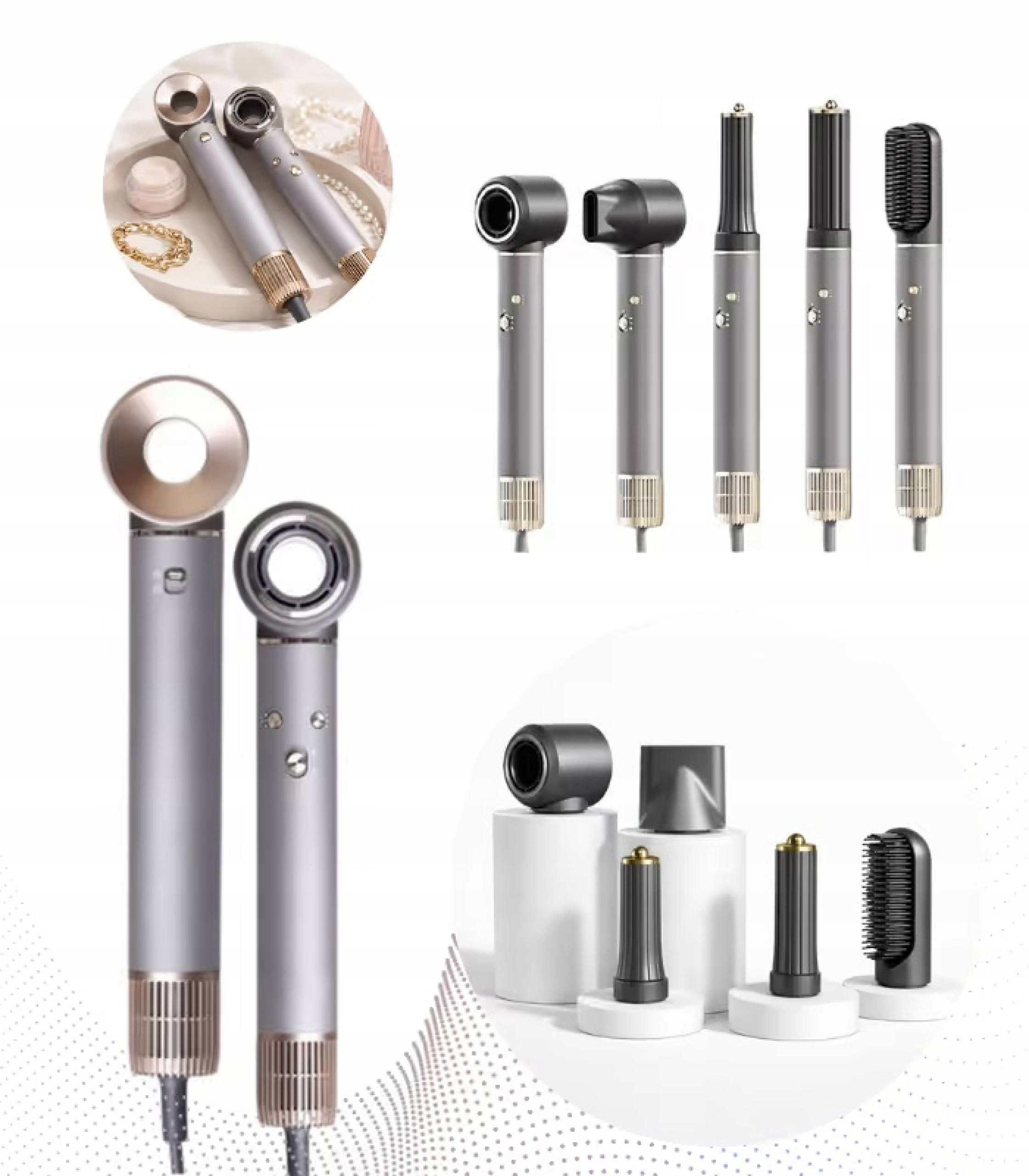 Sušička vlasov 5v1 Multifunkčná ionizácia 1300 W Silný studený prívod vzduchu