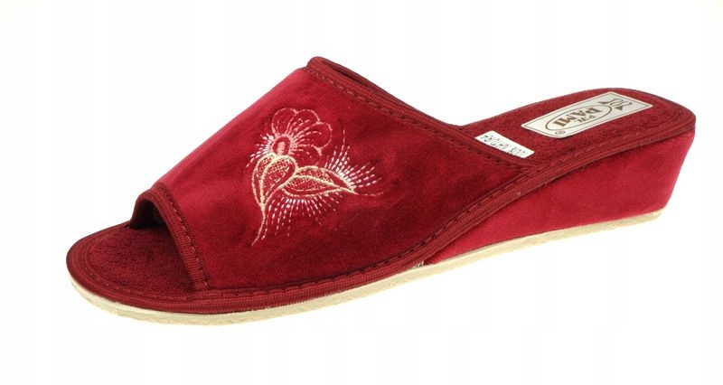 

Kapcie Damskie Pami Welur Pantofle Koturn 38