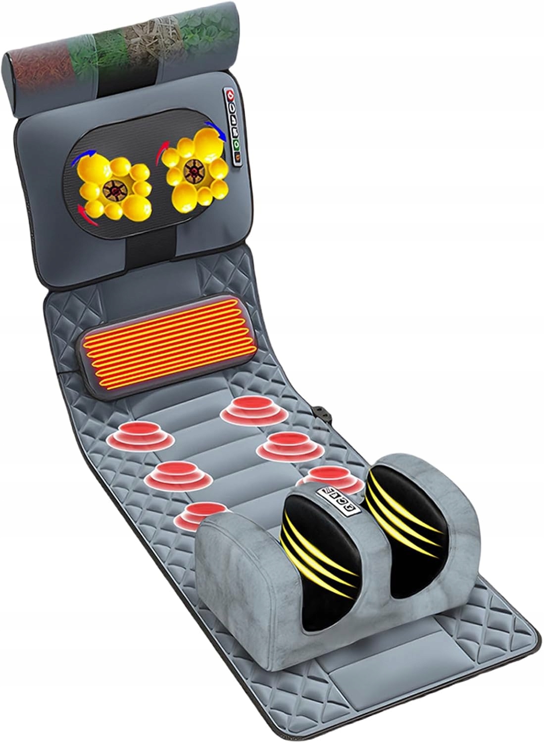 Mata masująca całe ciało elektryczna grzanie 9 trybów pilot