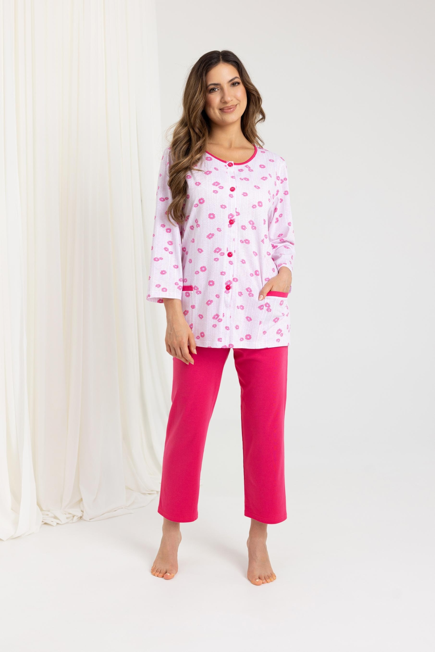 Dámské Pyžamo 723 7/8 R VEL.2XL-3XL 3XL růžová