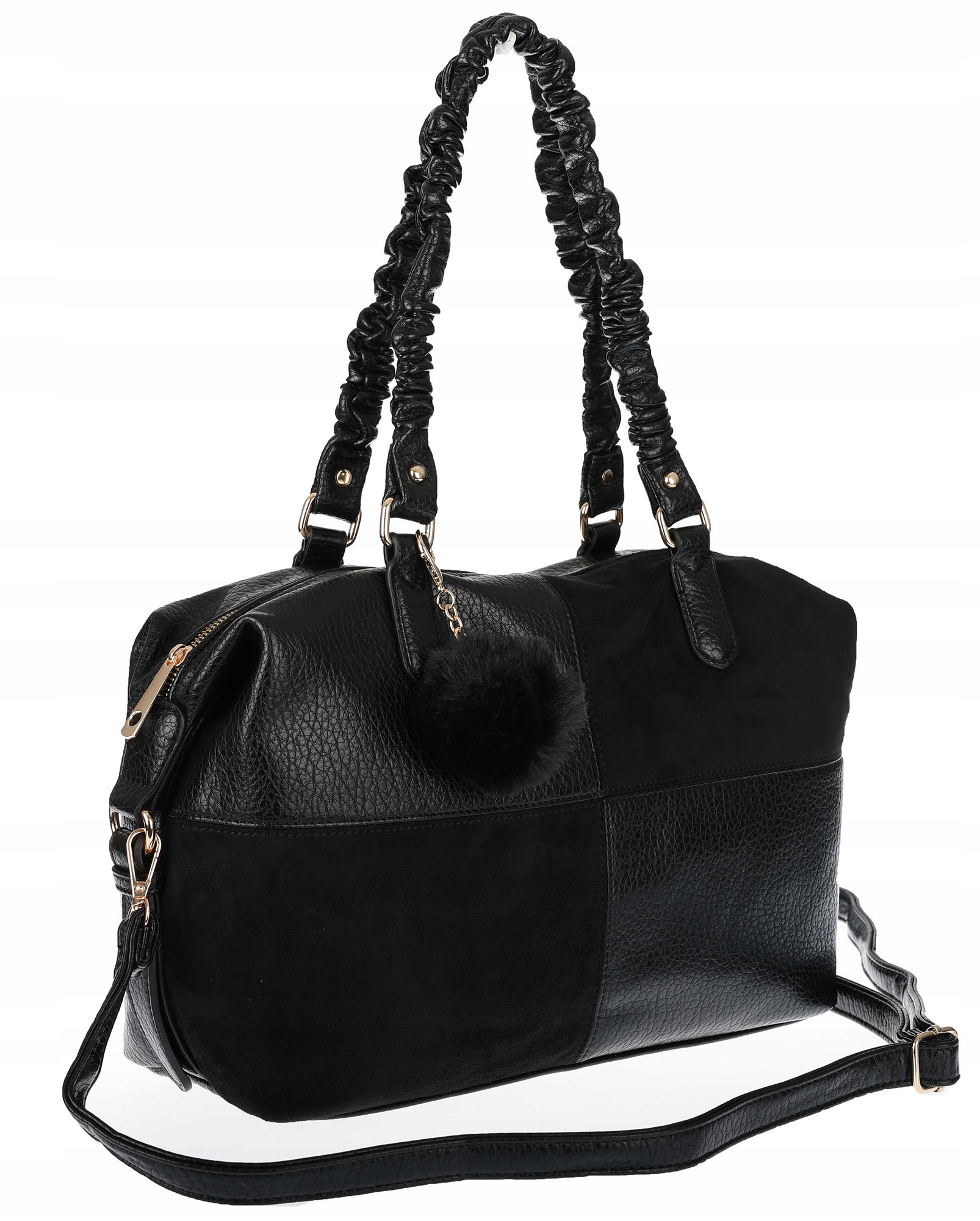 Dámská shopper kabelka A4 elegantní velká taška do práce HJ1255 Černá