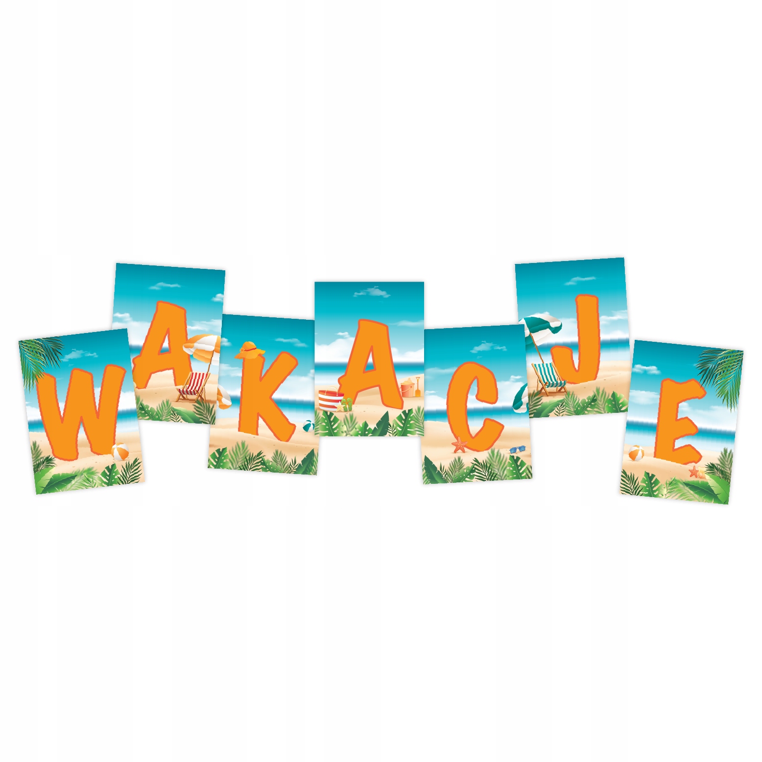 LITERY DEKORACYJNE - WAKACJE - KONIEC ROKU SZKOLNEGO (DUŻE A4) - LearnHow Marka LearnHow