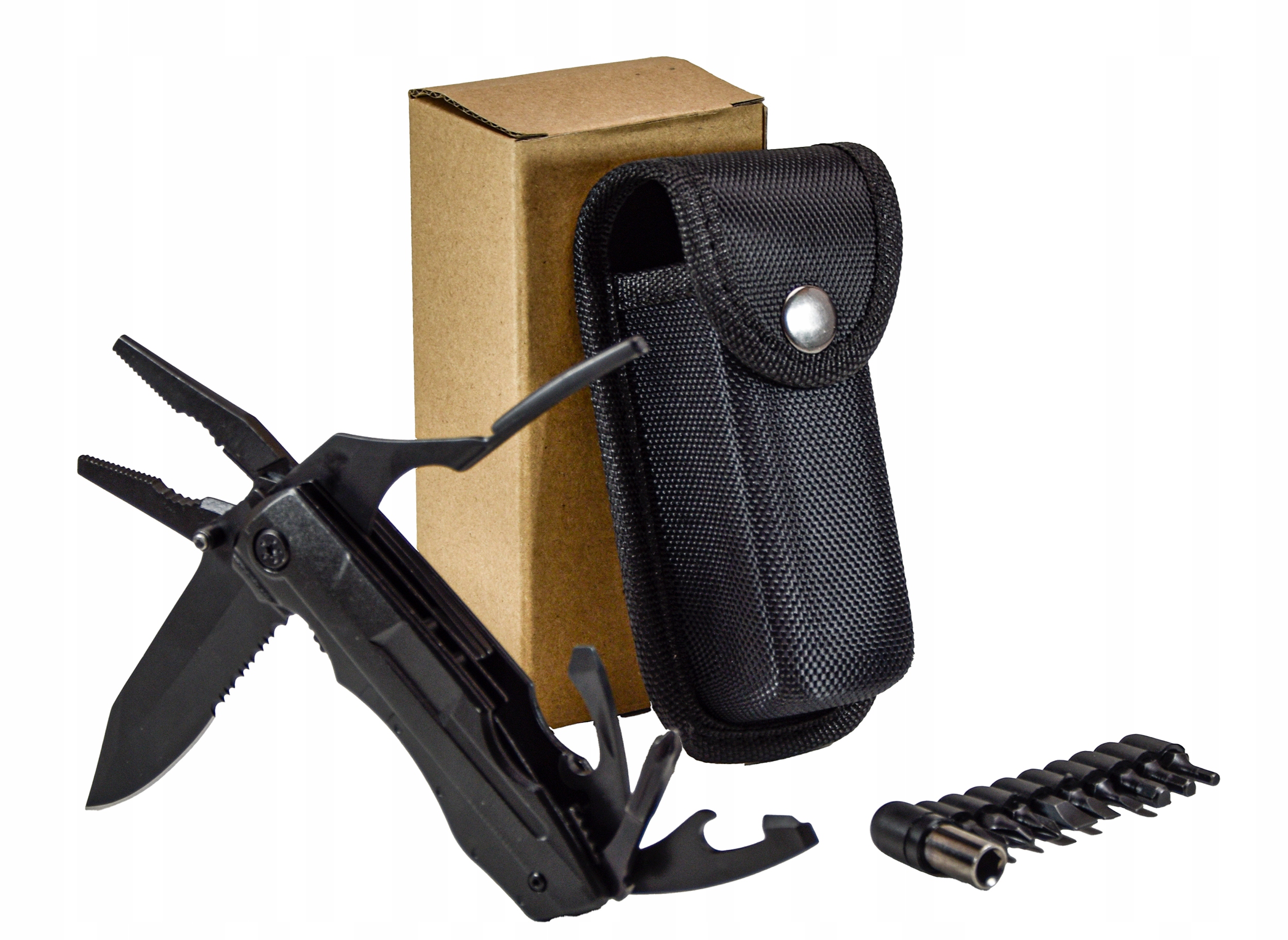 Nůž Multifunkční Kombinačky Šroubovák Bity Multitool Robustní