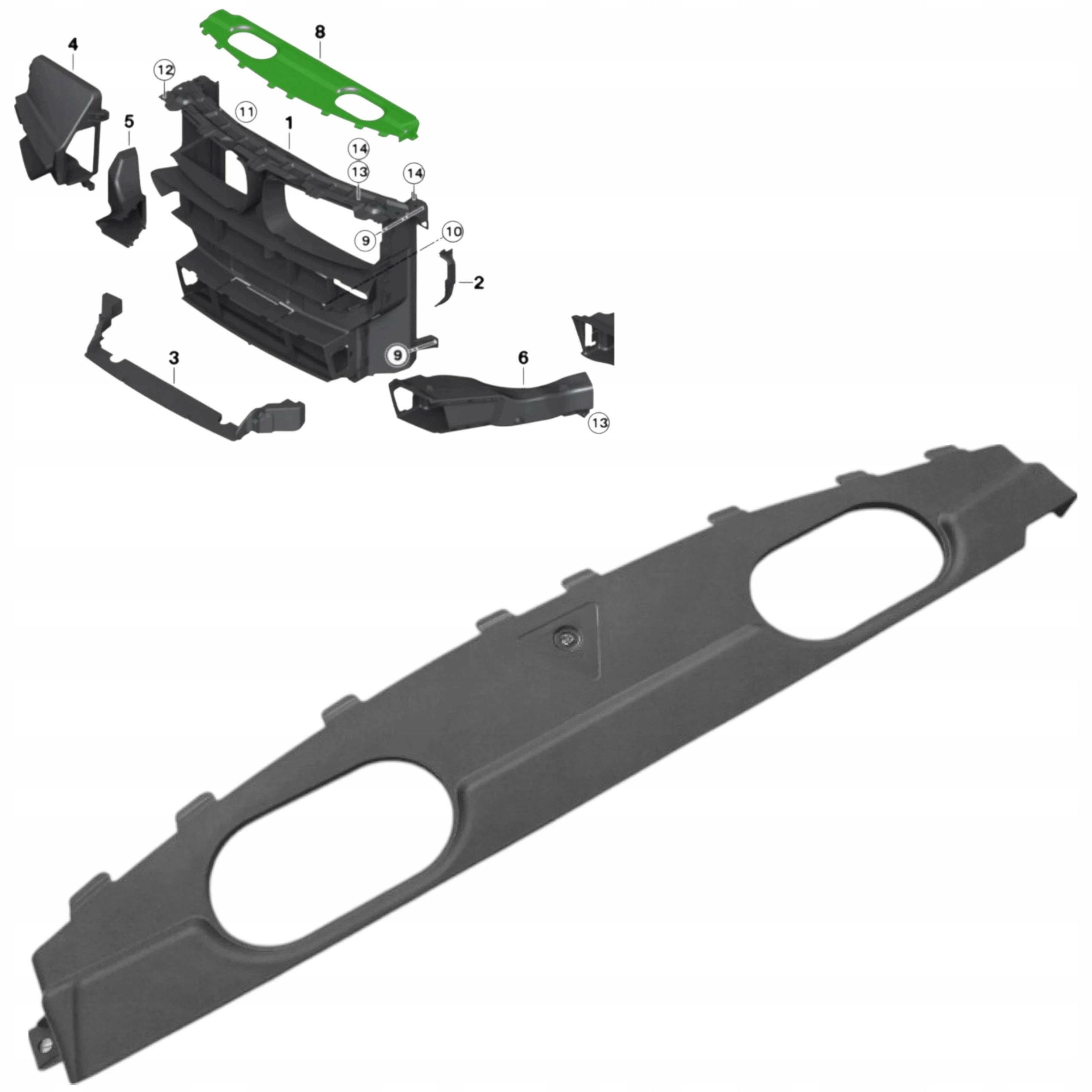 Nový Kryt Kanálu Horní Část Pásu Krytka chladičů nárazníku Bmw X5 F15 X6 F16