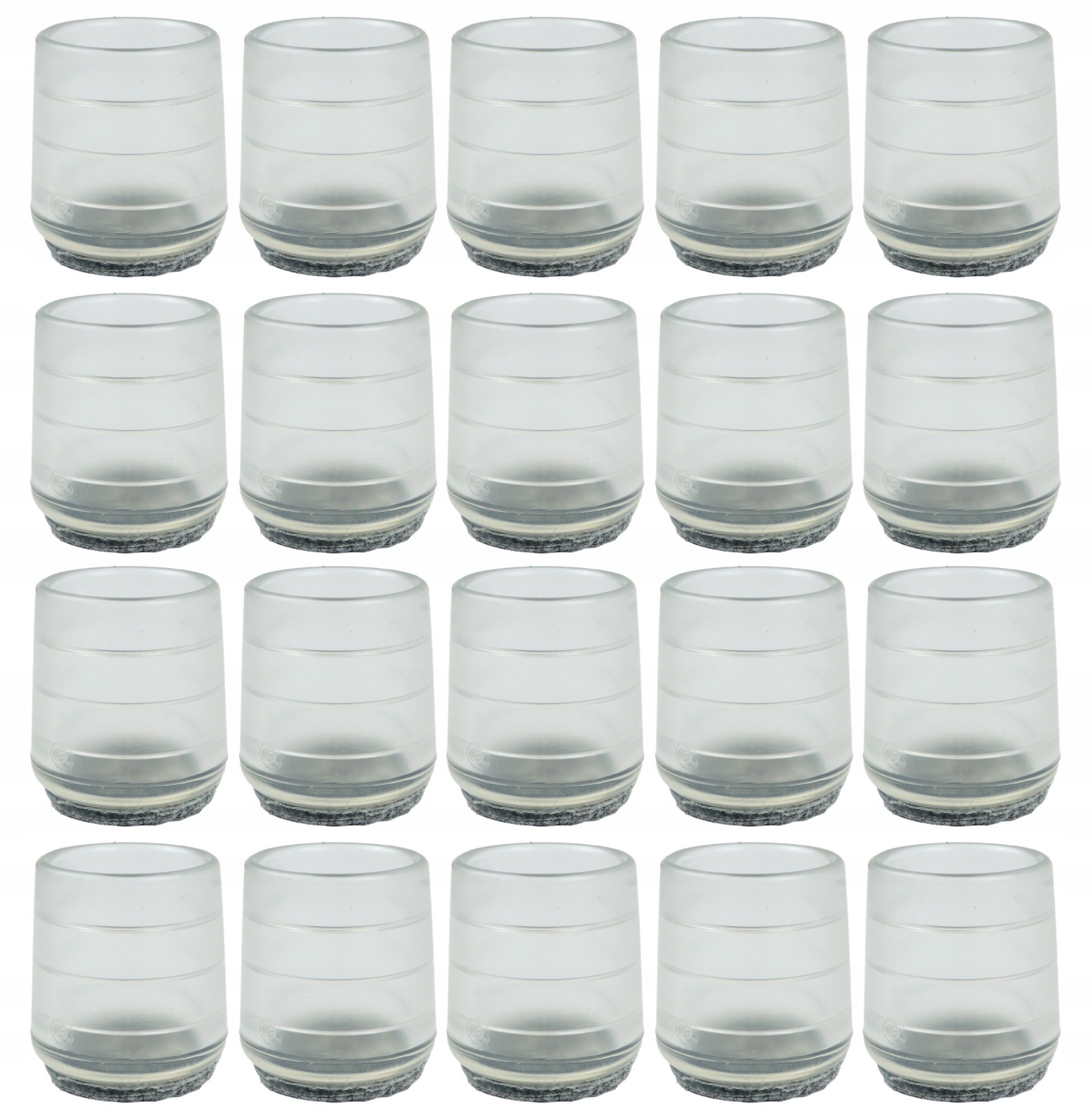 20 x návleky 28 mm, ochranné krytky s plstí na nohy židle stolu, gumové