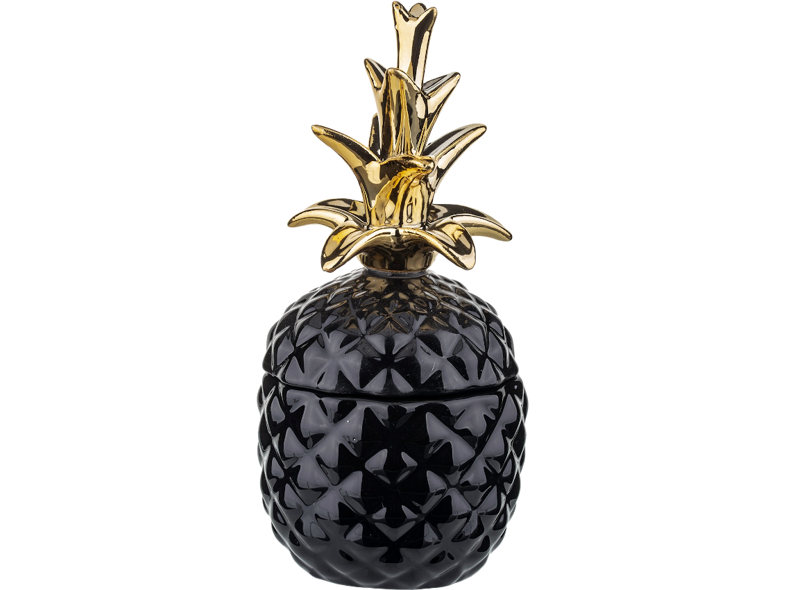 

Figurka Pojemnik Ananas 32x14 cm Czarny Złoty