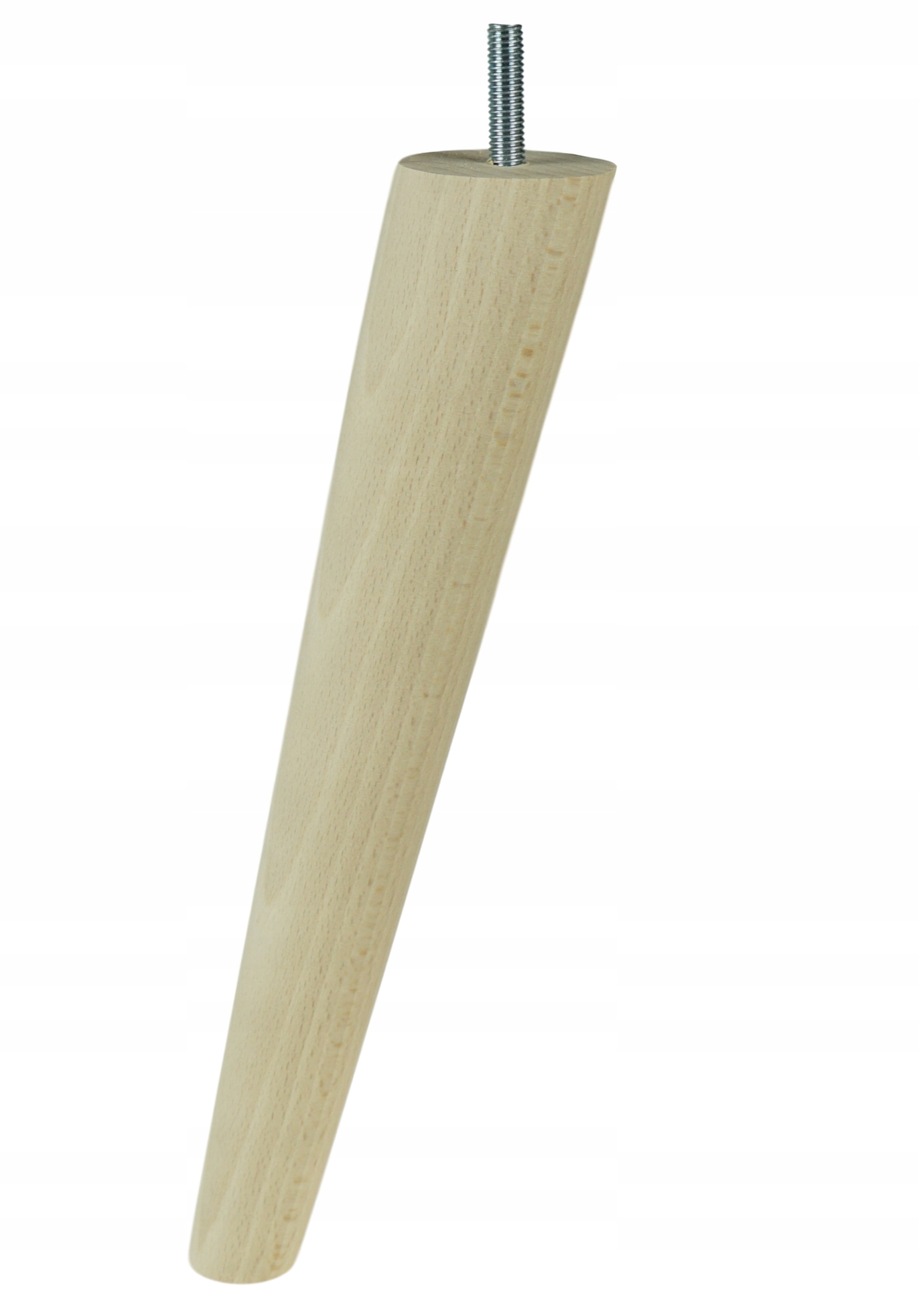 

noga drewniana bukowa skośna 25 cm ze szpilką M8